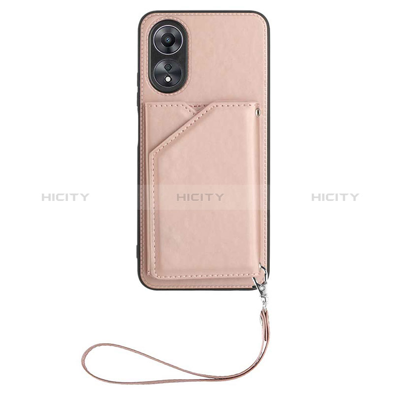 Coque Luxe Cuir Housse Etui YB2 pour Oppo A58 5G Or Rose Plus