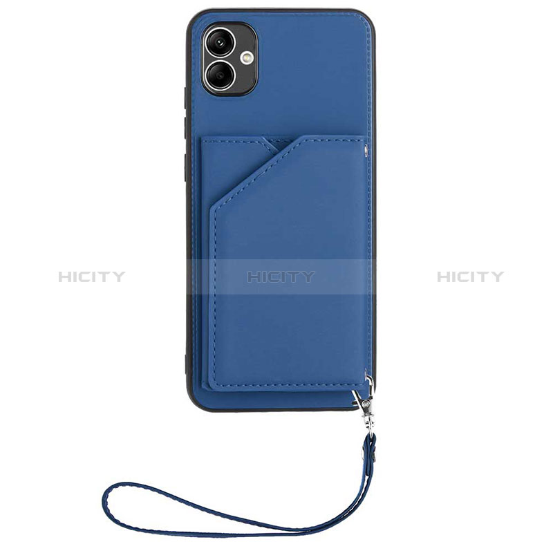 Coque Luxe Cuir Housse Etui YB2 pour Samsung Galaxy A04 4G Bleu Plus