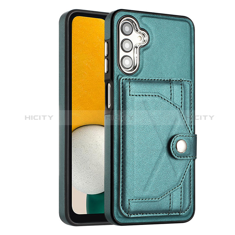 Coque Luxe Cuir Housse Etui YB2 pour Samsung Galaxy A04s Vert Plus