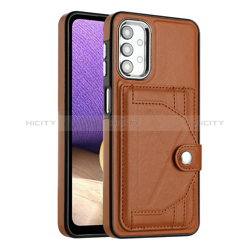 Coque Luxe Cuir Housse Etui YB2 pour Samsung Galaxy A32 5G Marron Plus