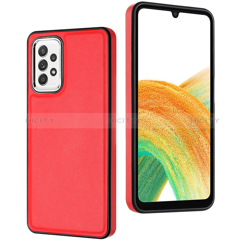 Coque Luxe Cuir Housse Etui YB2 pour Samsung Galaxy A33 5G Rouge Plus