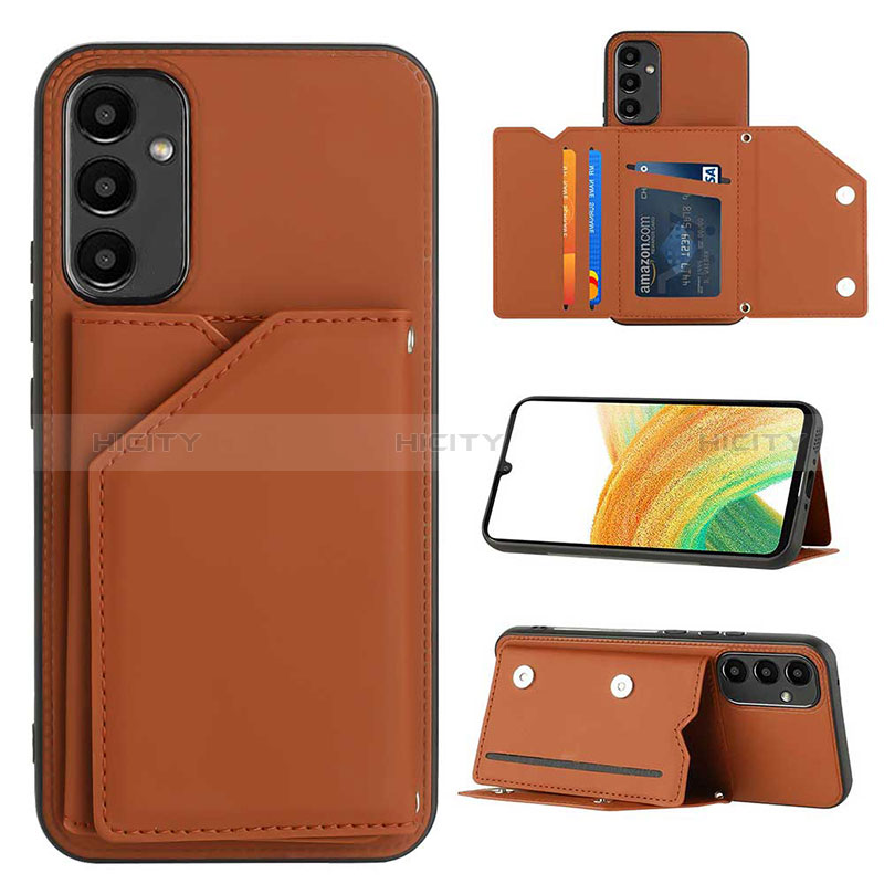 Coque Luxe Cuir Housse Etui YB2 pour Samsung Galaxy A34 5G Marron Plus