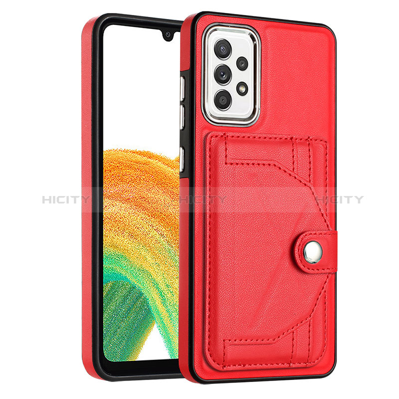 Coque Luxe Cuir Housse Etui YB2 pour Samsung Galaxy A73 5G Rouge Plus