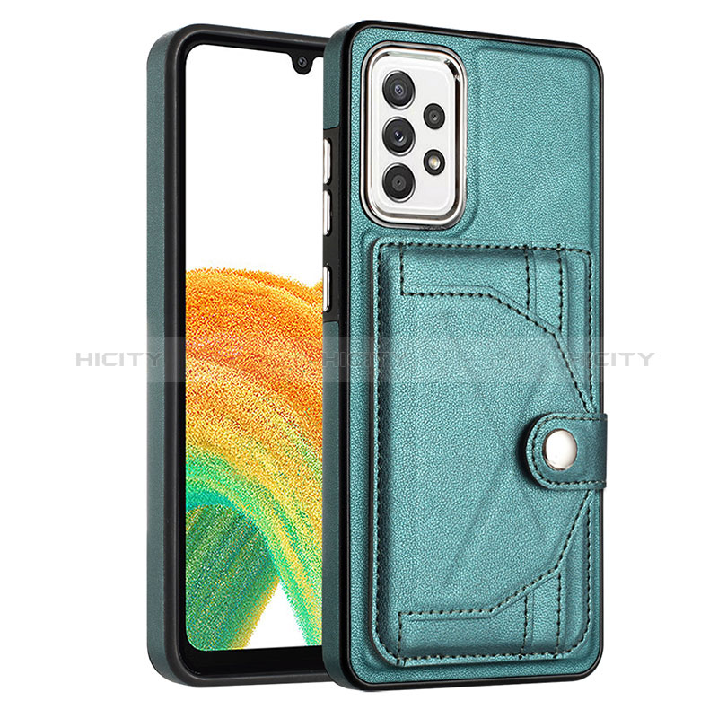 Coque Luxe Cuir Housse Etui YB2 pour Samsung Galaxy A73 5G Vert Plus