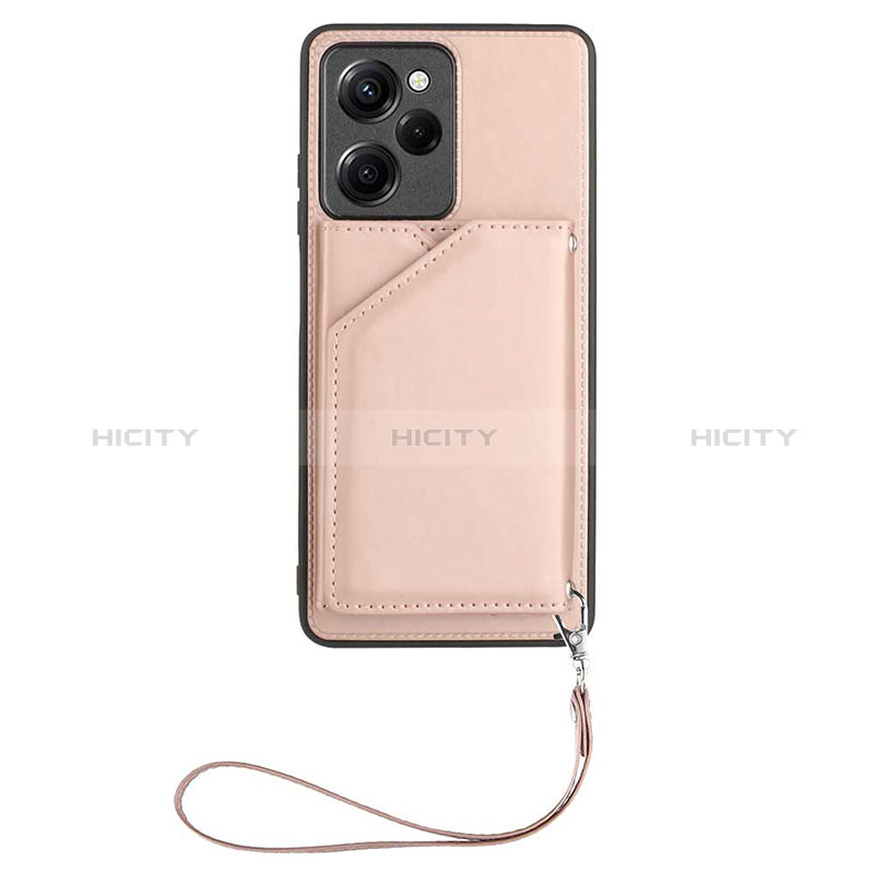 Coque Luxe Cuir Housse Etui YB2 pour Xiaomi Poco X5 Pro 5G Or Rose Plus