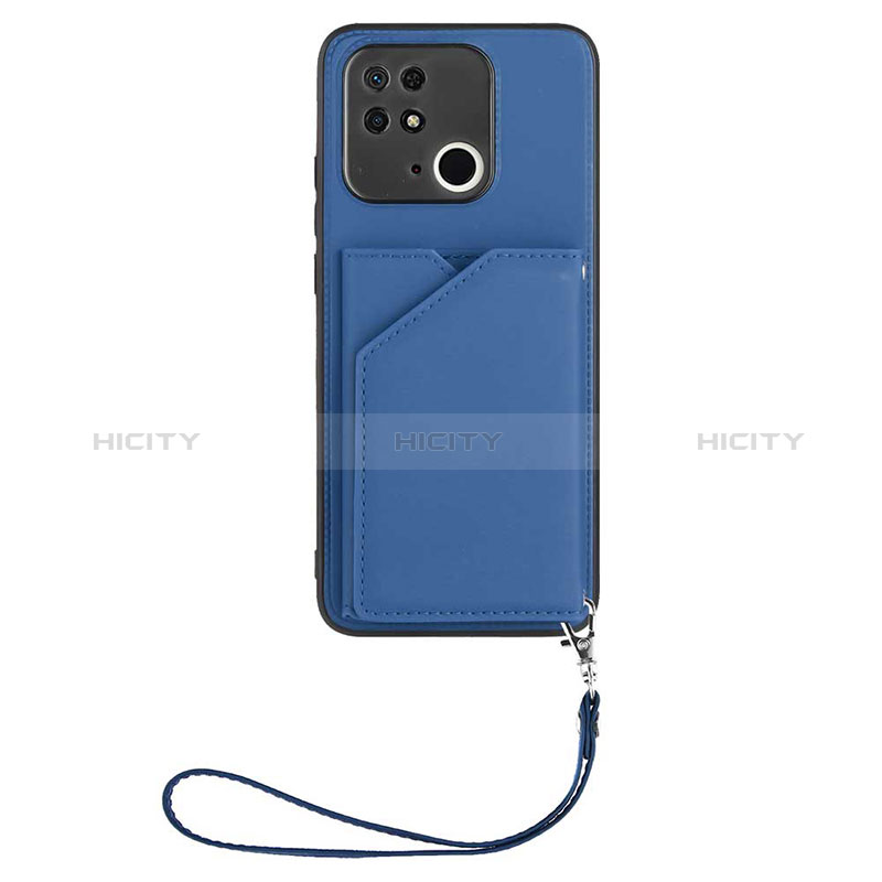 Coque Luxe Cuir Housse Etui YB2 pour Xiaomi Redmi 10 India Bleu Plus