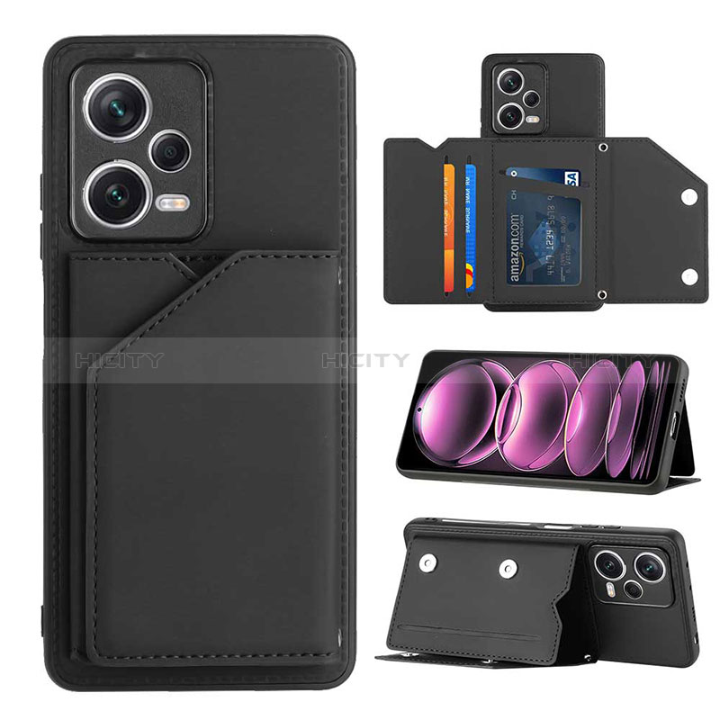 Coque Luxe Cuir Housse Etui YB2 pour Xiaomi Redmi Note 12 Pro 5G Noir Plus