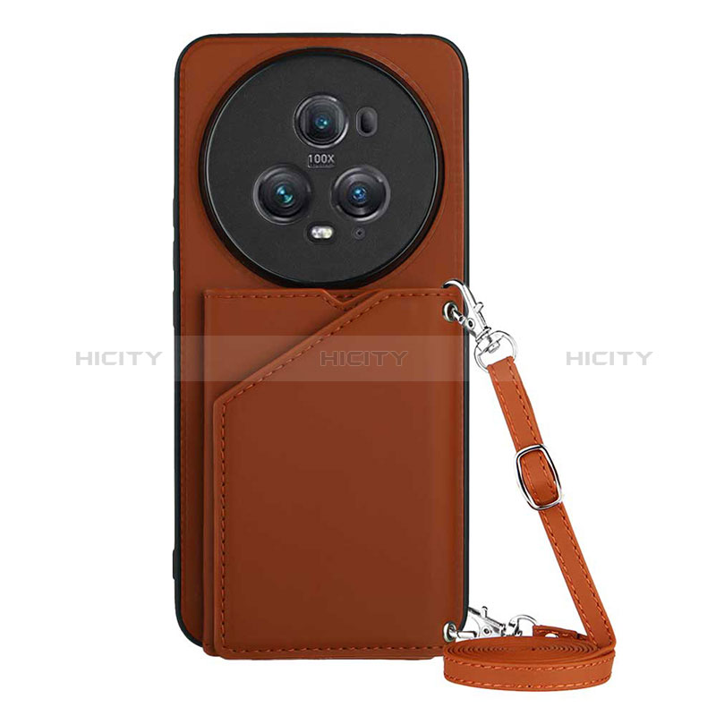 Coque Luxe Cuir Housse Etui YB3 pour Huawei Honor Magic5 Pro 5G Marron Plus