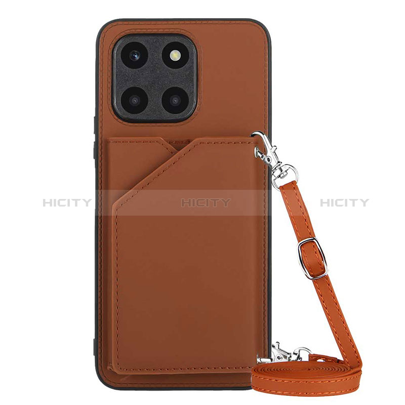 Coque Luxe Cuir Housse Etui YB3 pour Huawei Honor X6a Marron Plus
