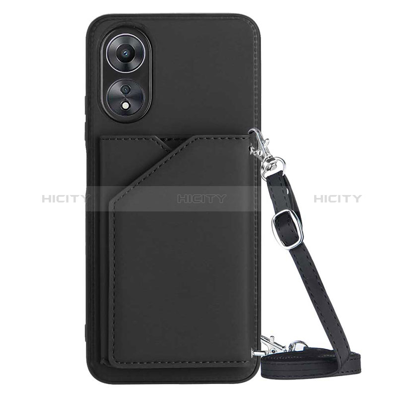 Coque Luxe Cuir Housse Etui YB3 pour Oppo A17 Noir Plus