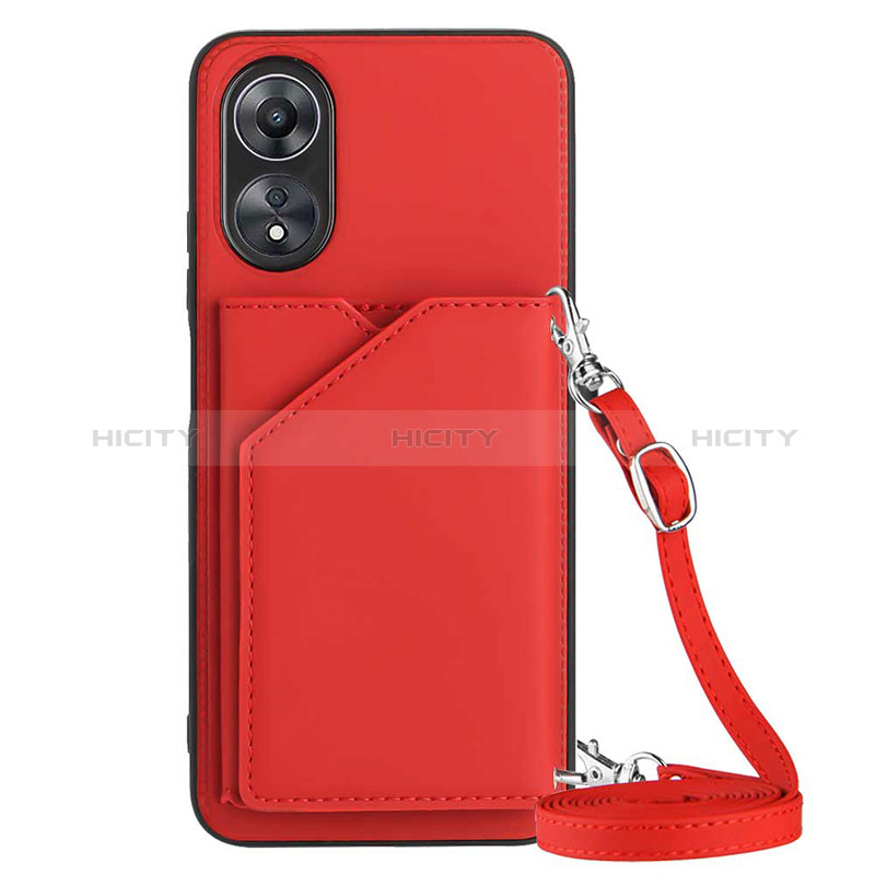 Coque Luxe Cuir Housse Etui YB3 pour Oppo A17 Rouge Plus