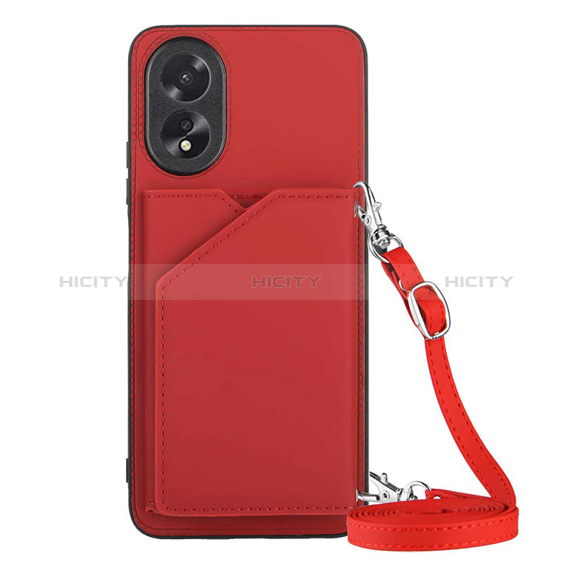 Coque Luxe Cuir Housse Etui YB3 pour Oppo A18 Rouge Plus