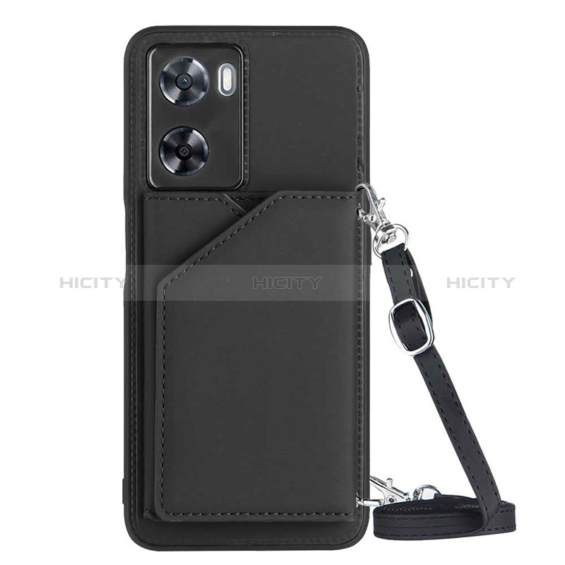 Coque Luxe Cuir Housse Etui YB3 pour Oppo A57 4G Noir Plus