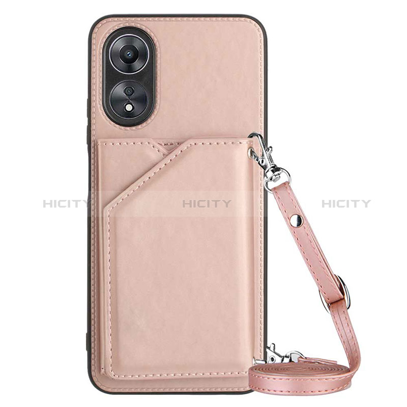 Coque Luxe Cuir Housse Etui YB3 pour Oppo A58 5G Or Rose Plus