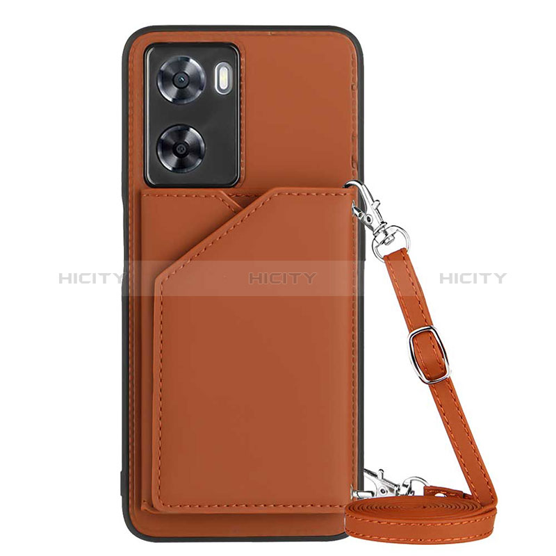 Coque Luxe Cuir Housse Etui YB3 pour Oppo A77 4G Marron Plus