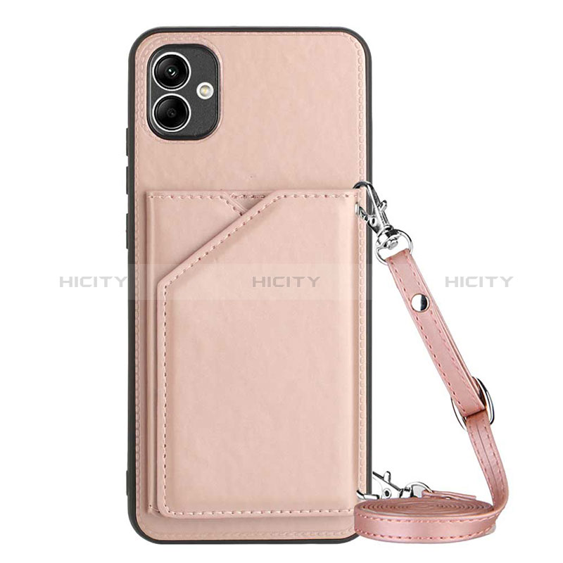 Coque Luxe Cuir Housse Etui YB3 pour Samsung Galaxy A04 4G Or Rose Plus