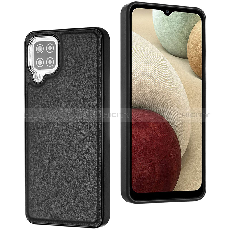 Coque Luxe Cuir Housse Etui YB3 pour Samsung Galaxy A12 5G Noir Plus