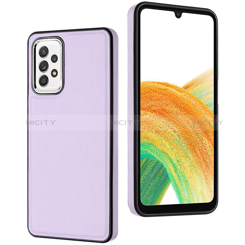 Coque Luxe Cuir Housse Etui YB3 pour Samsung Galaxy A73 5G Violet Plus