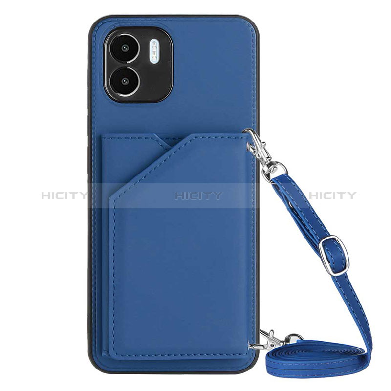 Coque Luxe Cuir Housse Etui YB3 pour Xiaomi Poco C50 Bleu Plus