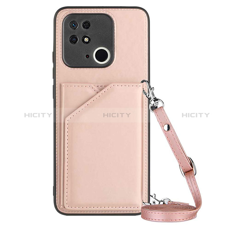 Coque Luxe Cuir Housse Etui YB3 pour Xiaomi Redmi 10 India Or Rose Plus