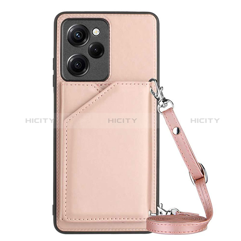 Coque Luxe Cuir Housse Etui YB3 pour Xiaomi Redmi Note 12 Pro Speed 5G Or Rose Plus