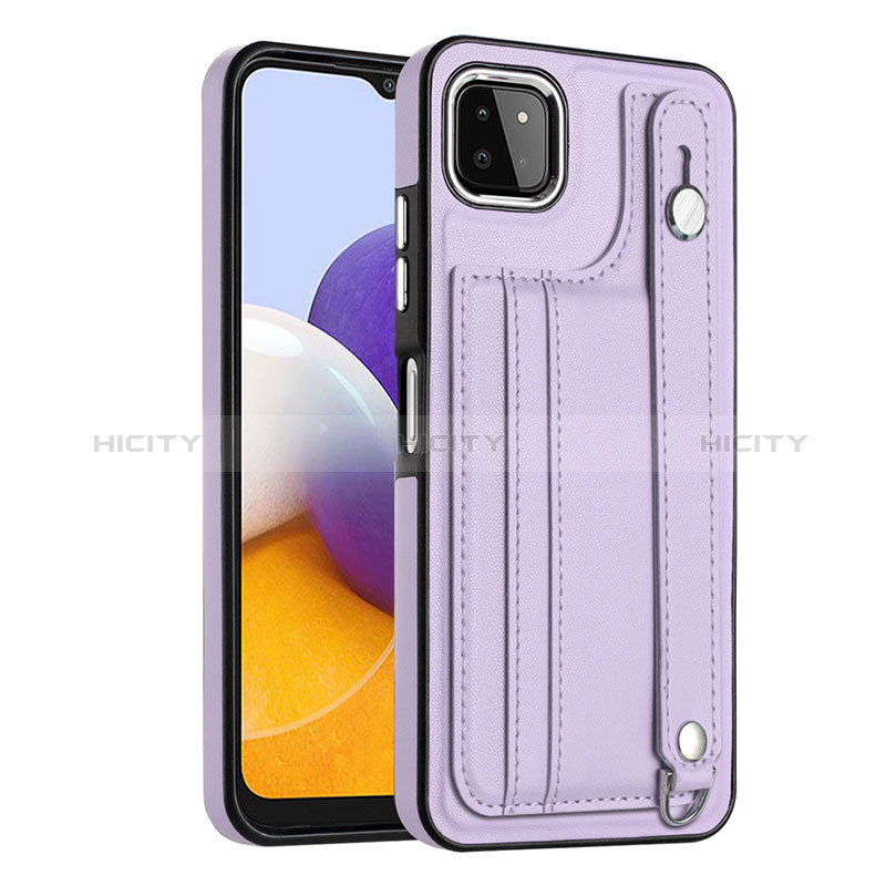 Coque Luxe Cuir Housse Etui YB4 pour Samsung Galaxy A22 5G Violet Plus