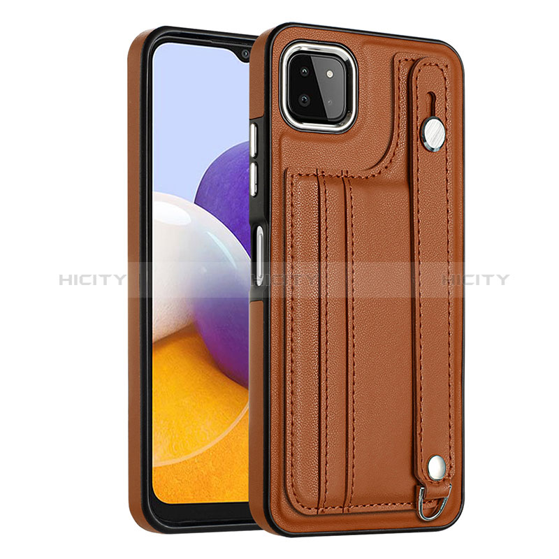 Coque Luxe Cuir Housse Etui YB4 pour Samsung Galaxy A22s 5G Marron Plus