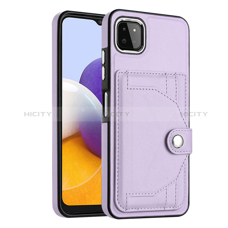 Coque Luxe Cuir Housse Etui YB5 pour Samsung Galaxy A22 5G Violet Plus