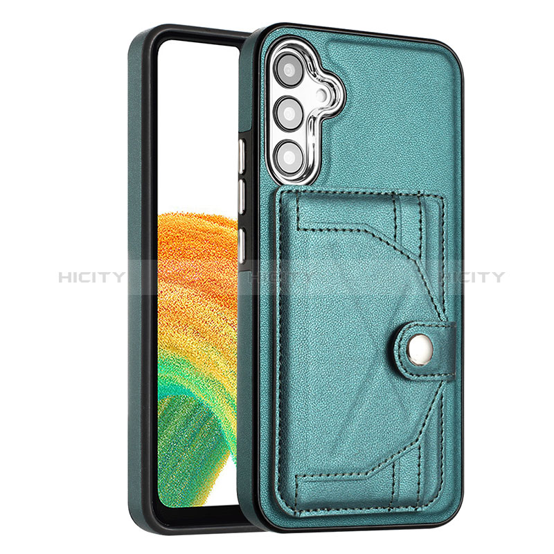 Coque Luxe Cuir Housse Etui YB5 pour Samsung Galaxy A34 5G Vert Plus