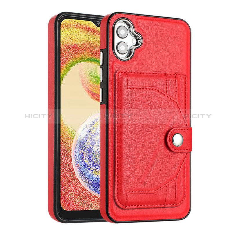 Coque Luxe Cuir Housse Etui YB5 pour Samsung Galaxy M04 Rouge Plus