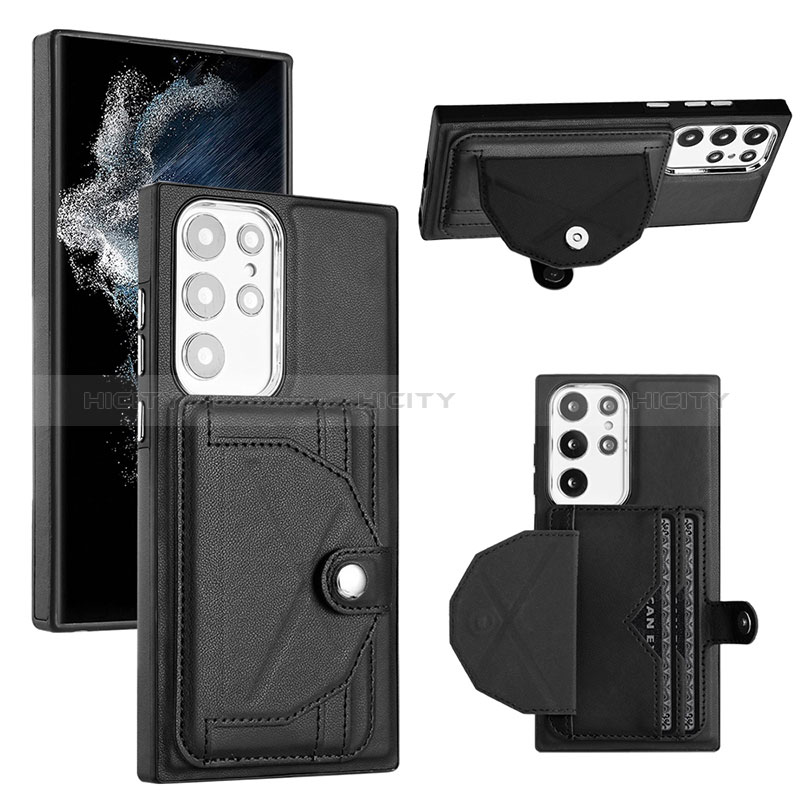 Coque Luxe Cuir Housse Etui YB5 pour Samsung Galaxy S22 Ultra 5G Plus