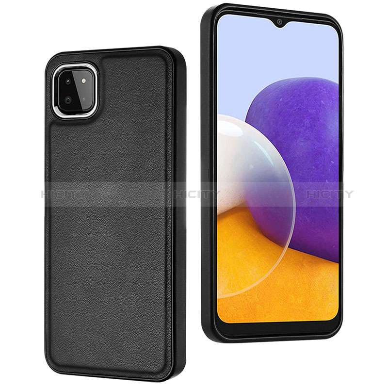 Coque Luxe Cuir Housse Etui YB6 pour Samsung Galaxy A22 5G Noir Plus