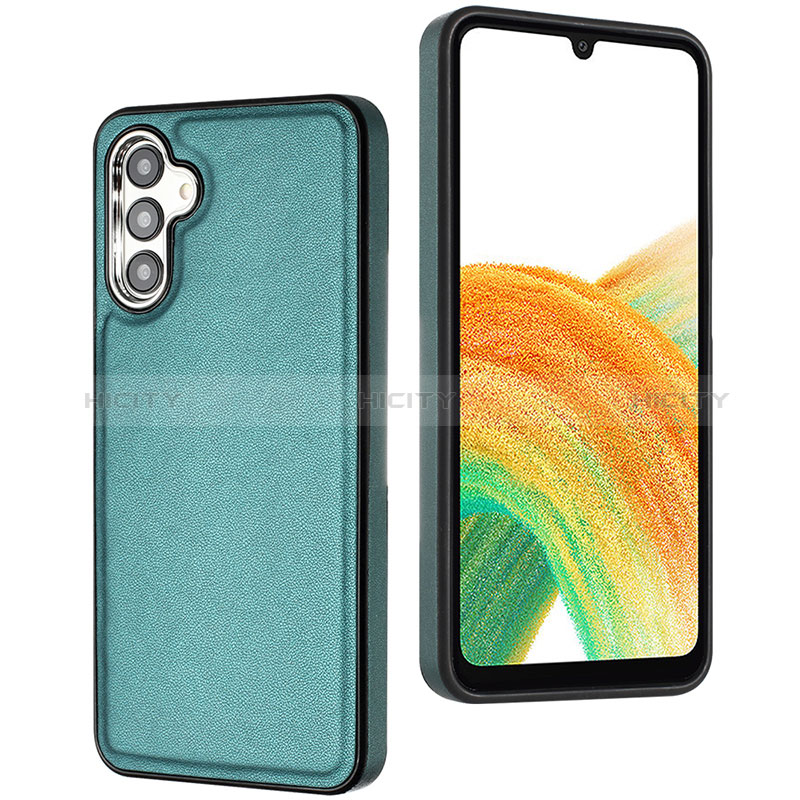 Coque Luxe Cuir Housse Etui YB6 pour Samsung Galaxy A34 5G Vert Plus