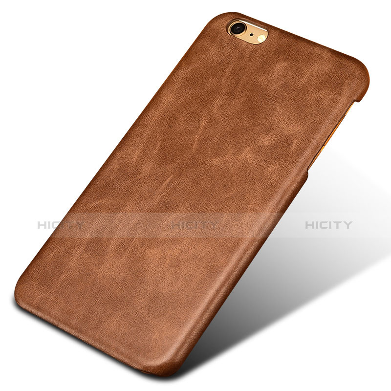 Coque Luxe Cuir Housse L01 pour Apple iPhone 6S Plus Marron Plus