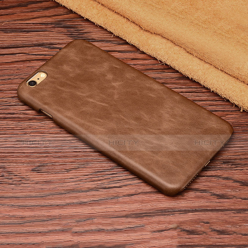 Coque Luxe Cuir Housse L01 pour Apple iPhone 6S Plus Marron Plus