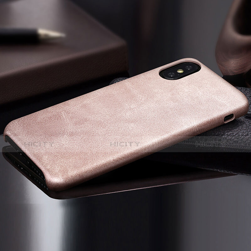 Coque Luxe Cuir Housse L01 pour Apple iPhone Xs Or Plus