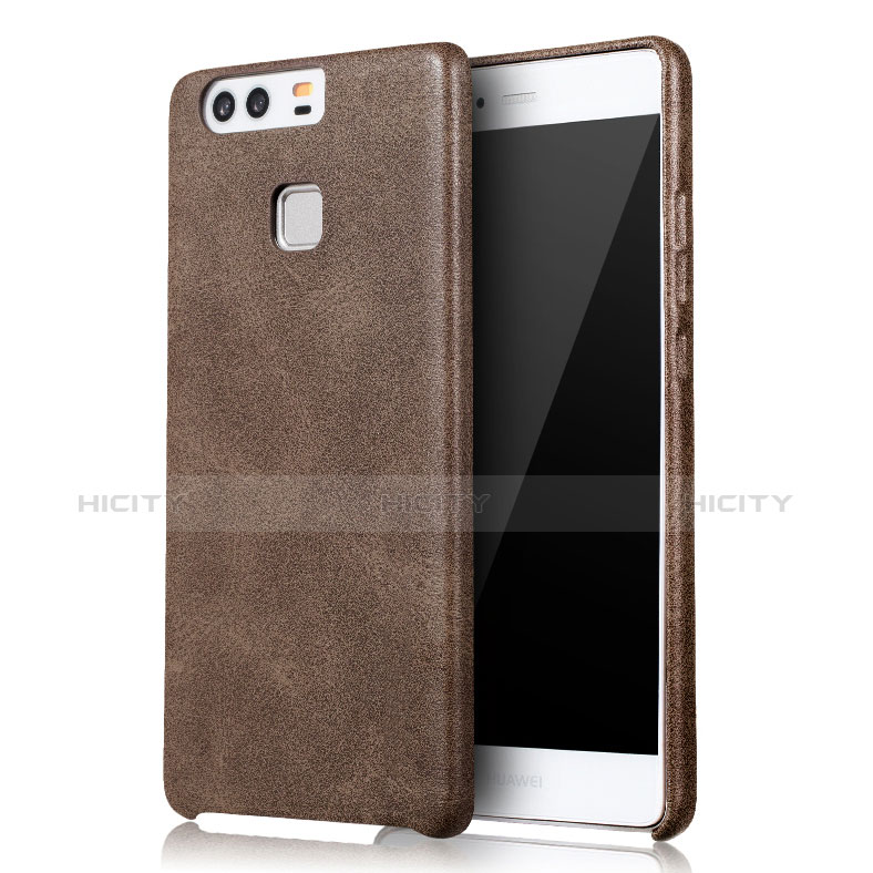 Coque Luxe Cuir Housse L01 pour Huawei P9 Marron Plus