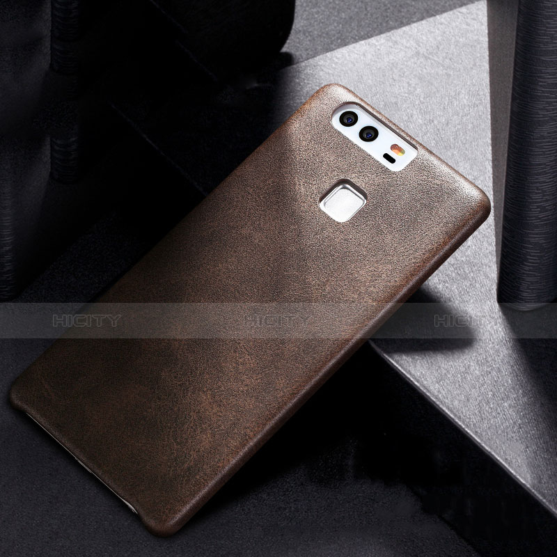 Coque Luxe Cuir Housse L01 pour Huawei P9 Marron Plus