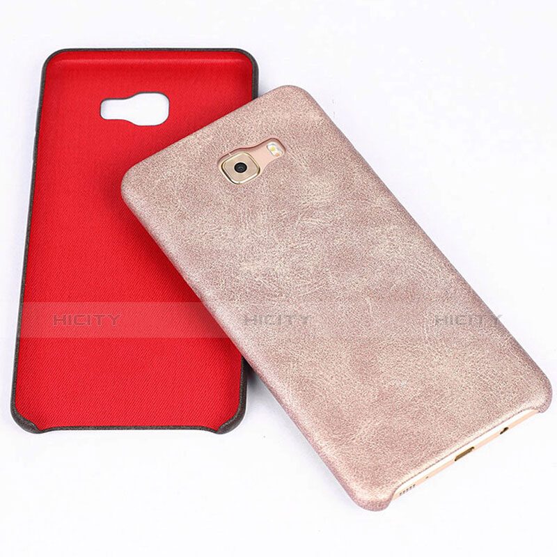 Coque Luxe Cuir Housse L01 pour Samsung Galaxy C5 Pro C5010 Or Rose Plus