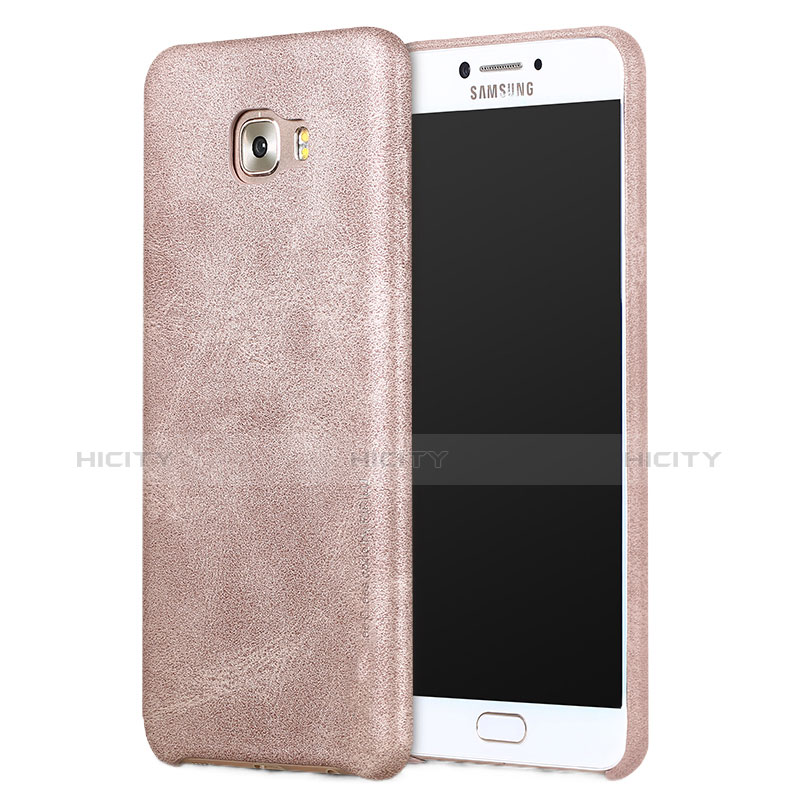 Coque Luxe Cuir Housse L01 pour Samsung Galaxy C9 Pro C9000 Or Rose Plus