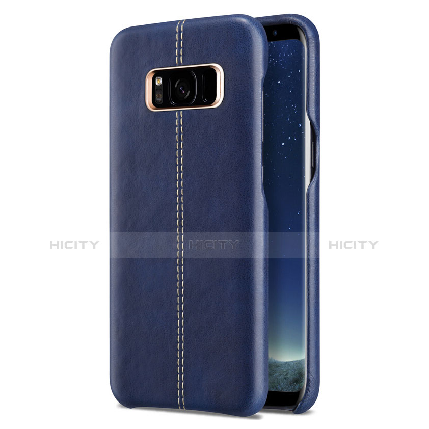 Coque Luxe Cuir Housse L01 pour Samsung Galaxy S8 Bleu Plus