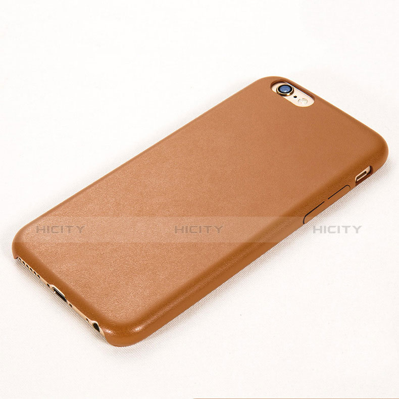 Coque Luxe Cuir Housse L02 pour Apple iPhone 6S Marron Plus