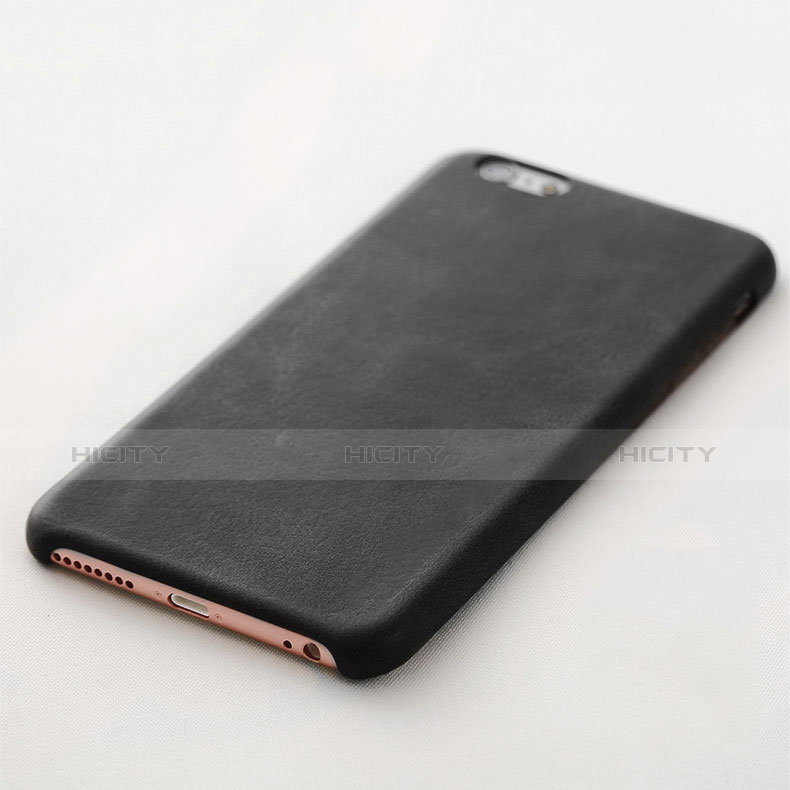 Coque Luxe Cuir Housse L02 pour Apple iPhone 6S Plus Noir Plus