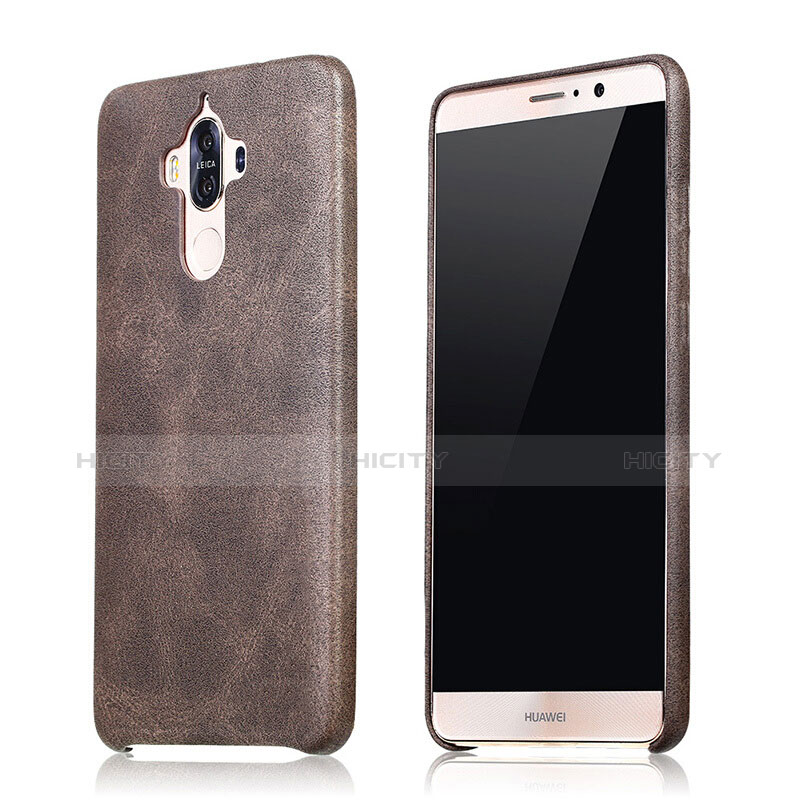 Coque Luxe Cuir Housse L02 pour Huawei Mate 9 Marron Plus