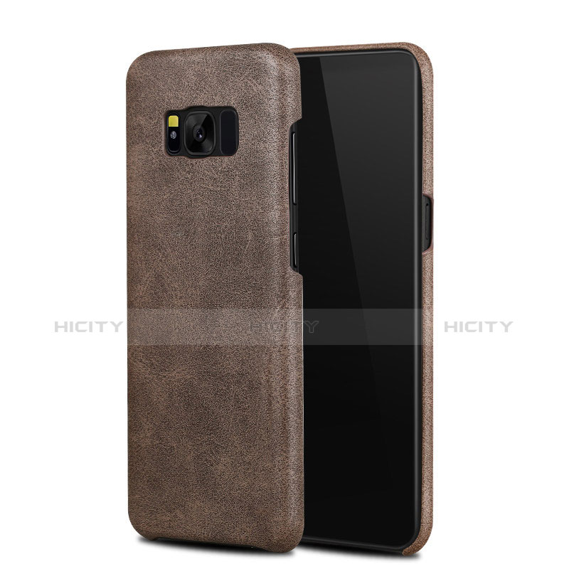 Coque Luxe Cuir Housse L02 pour Samsung Galaxy S8 Marron Plus