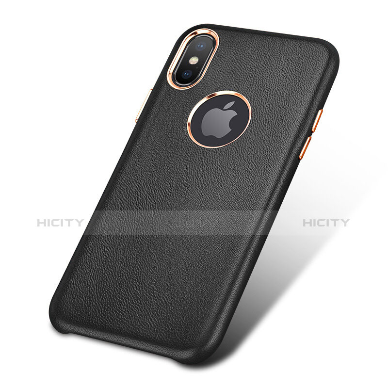 Coque Luxe Cuir Housse L03 pour Apple iPhone Xs Noir Plus