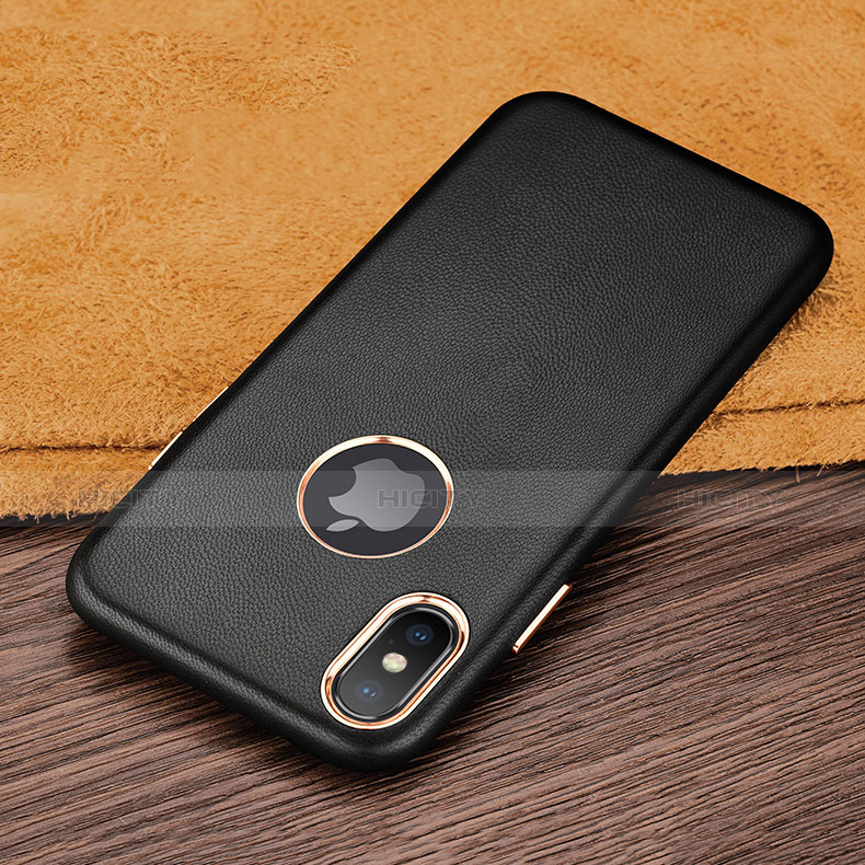 Coque Luxe Cuir Housse L03 pour Apple iPhone Xs Noir Plus