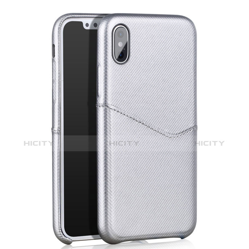 Coque Luxe Cuir Housse L05 pour Apple iPhone X Blanc Plus