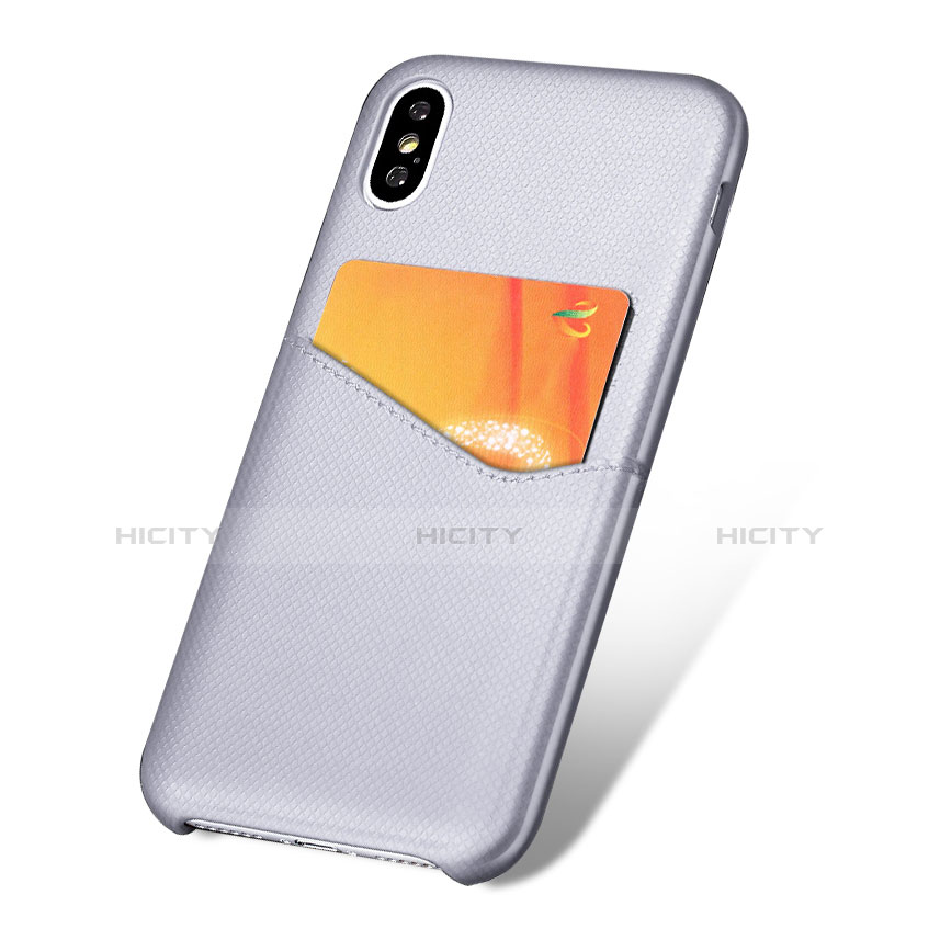 Coque Luxe Cuir Housse L05 pour Apple iPhone X Blanc Plus