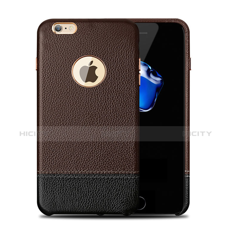 Coque Luxe Cuir Housse pour Apple iPhone 6 Marron Plus